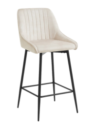 Amari Cream Velvet Swivel Bar Stool