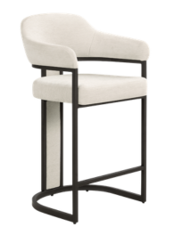Camilla Curved Cream Chenille Barstool