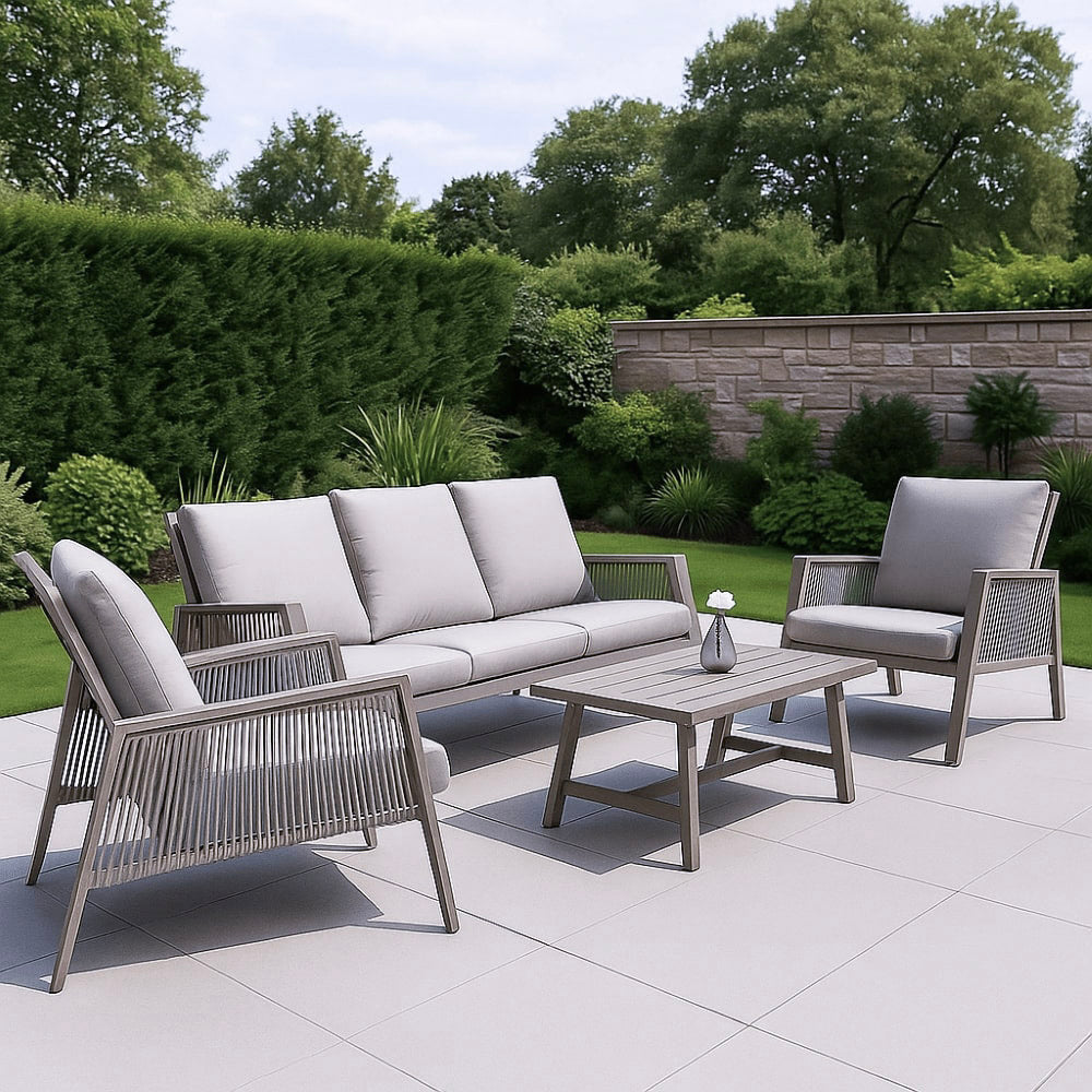 grey rattan vase bistro set two seater