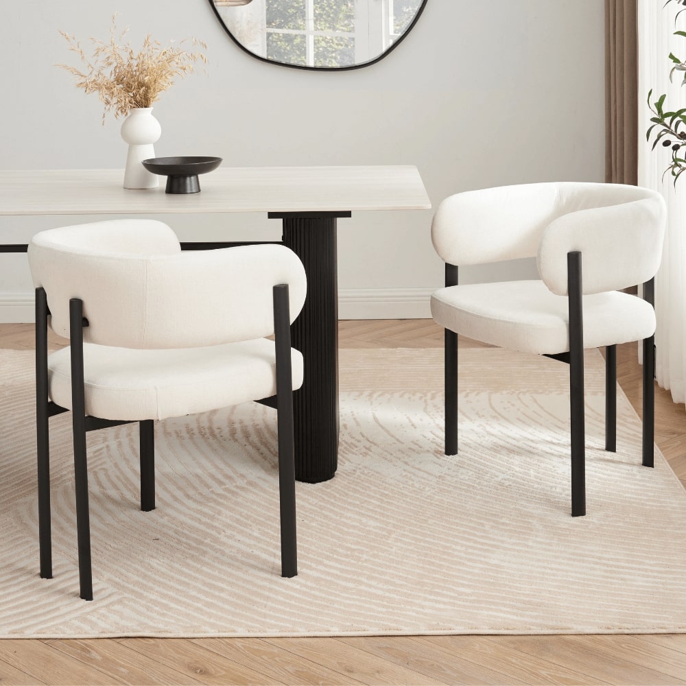 Apollo White Ceramic Dining Set With 4 Elle Chairs