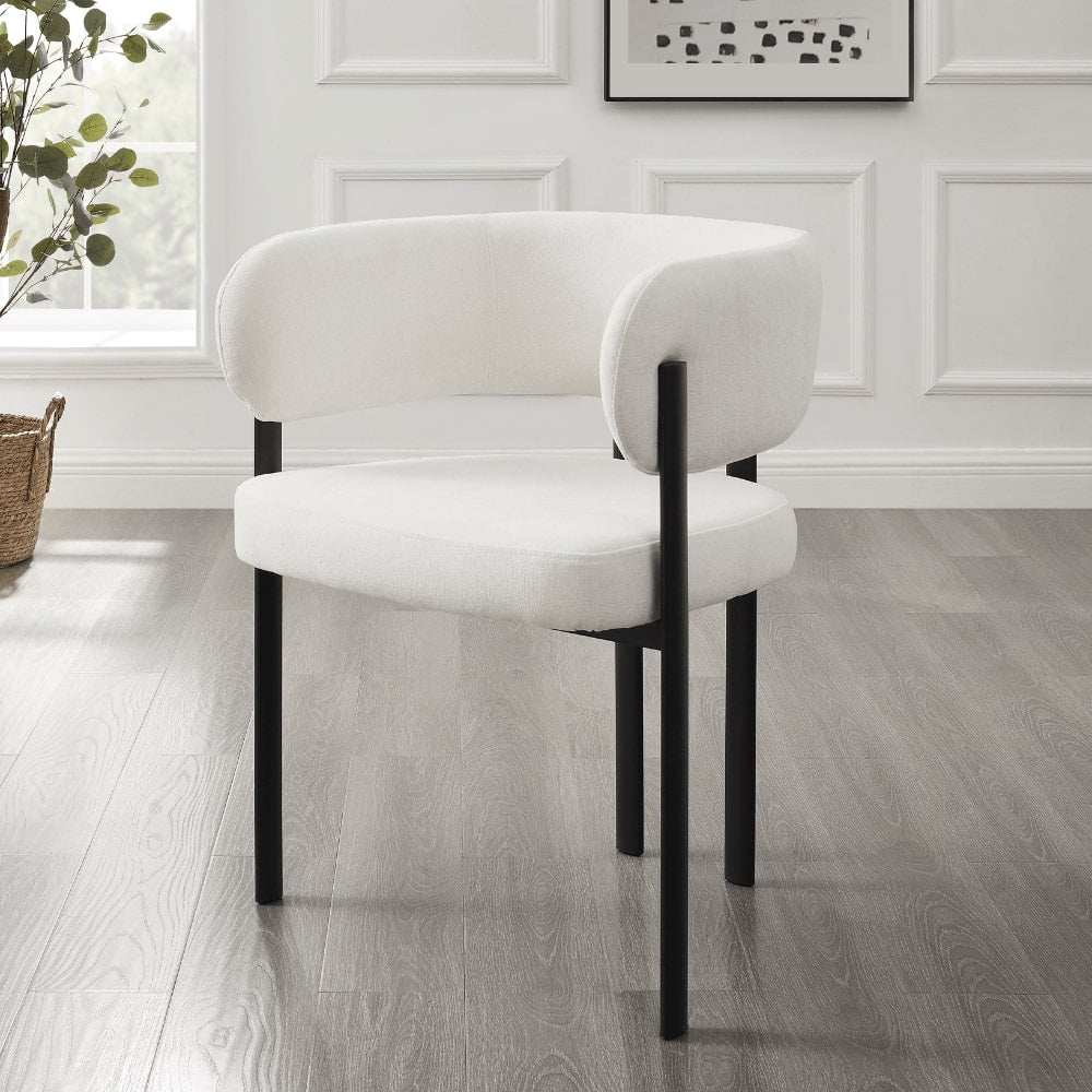 Apollo White Ceramic Dining Set With 4 Elle Chairs