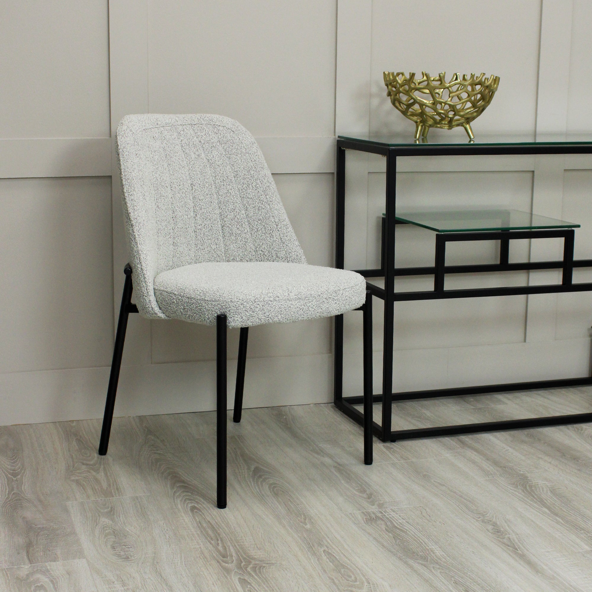 Adele Light Grey Boucle Dining Chair