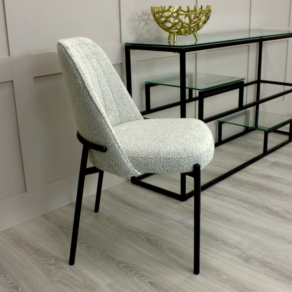 Adele Light Grey Boucle Dining Chair