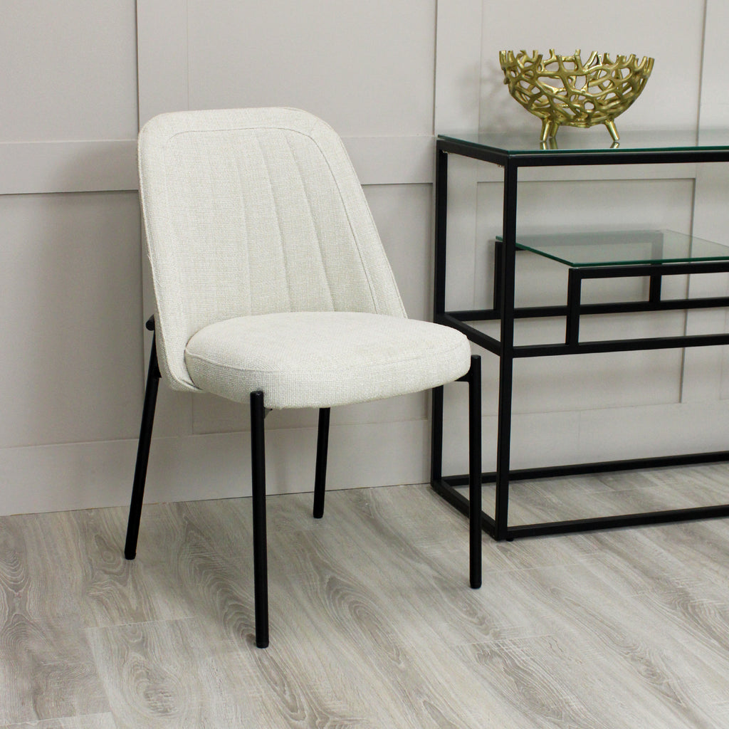 Adele Cream Linen Dining Chair