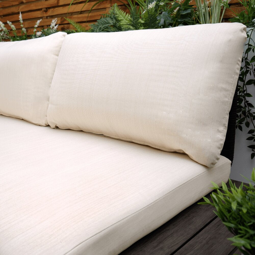 Naples Cream Aluminium 5 Seater Modular Corner Sofa Lounge Garden Set