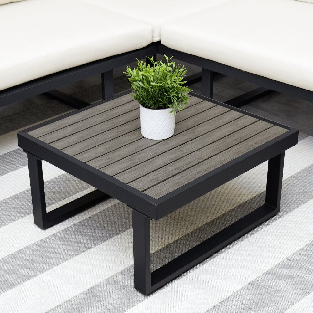 Naples Cream Aluminium 5 Seater Modular Corner Sofa Lounge Garden Set