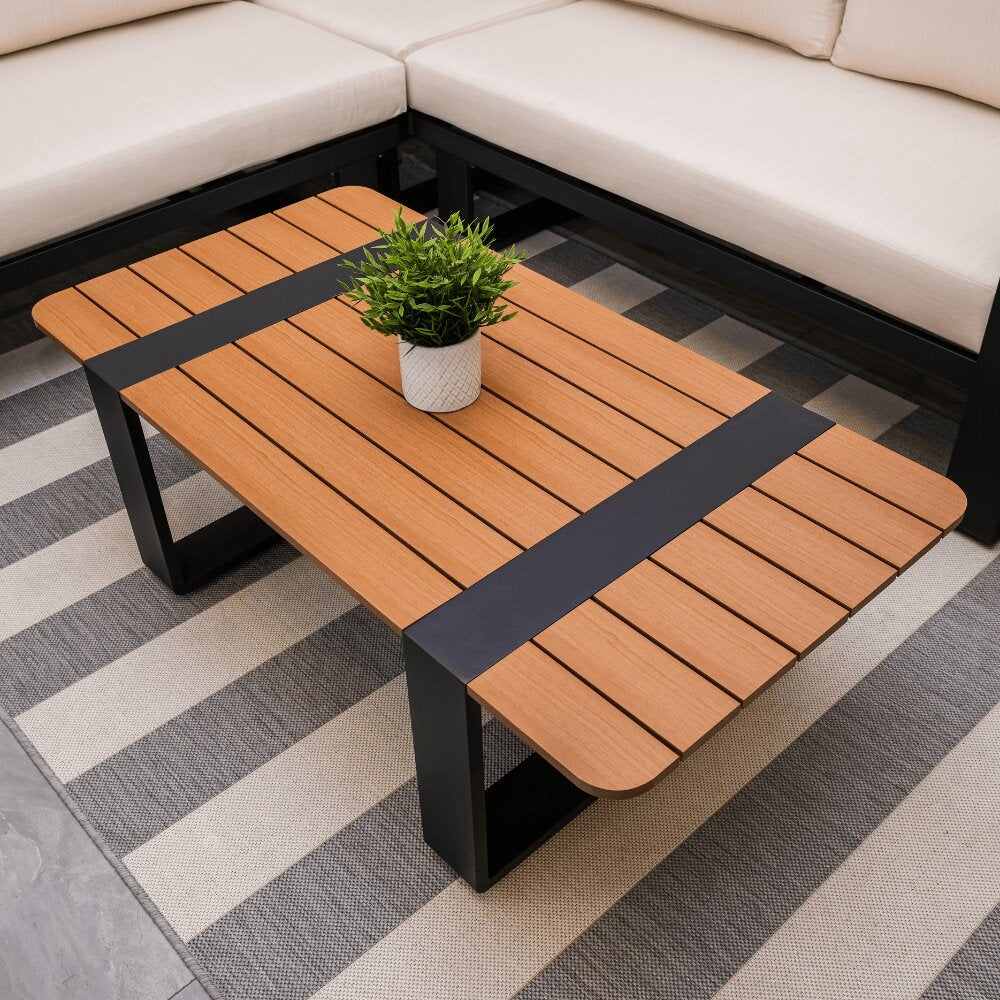 Miami Cream Aluminium 5 Seater Corner Sofa Garden Set
