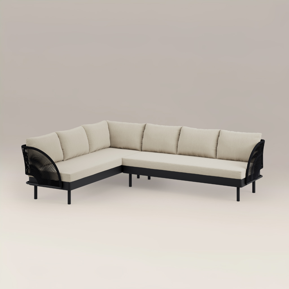 Paris Cream Aluminium 6 Seater Corner Sofa Garden Set