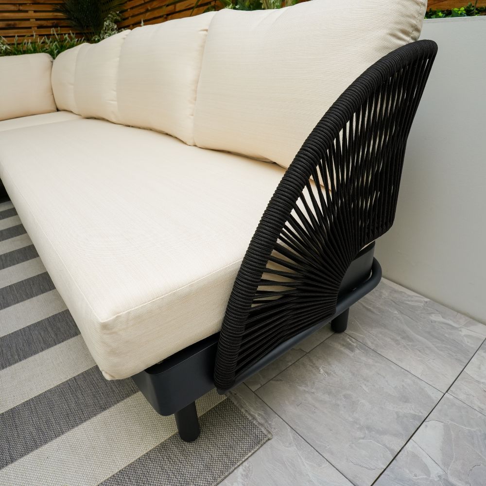 Paris Cream Aluminium 6 Seater Corner Sofa Garden Set
