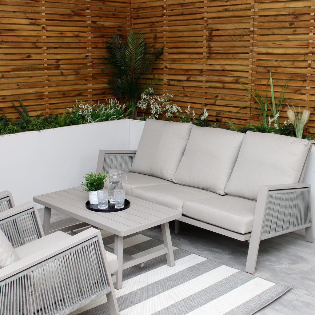 Sicily Light Grey Aluminium 5 Seater Garden Sofa Set