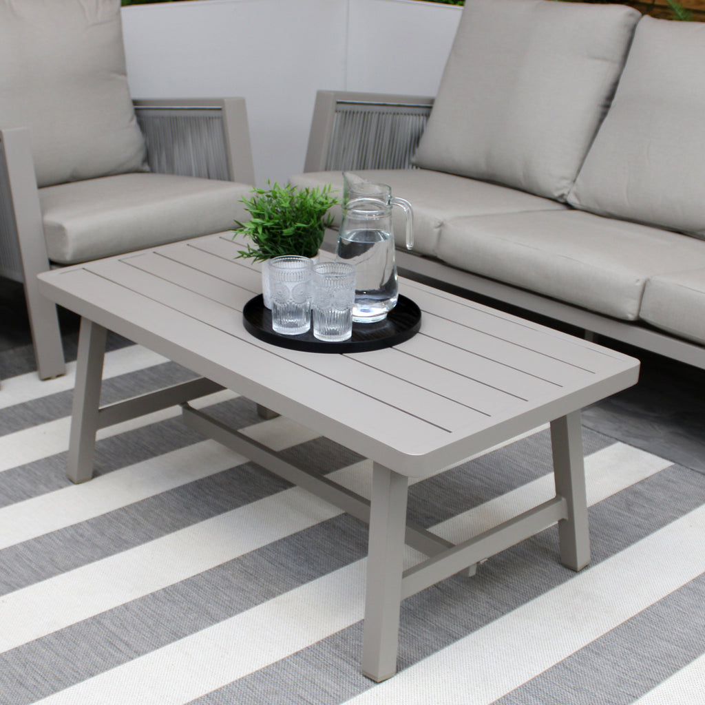 Sicily Light Grey Aluminium 5 Seater Garden Sofa Set