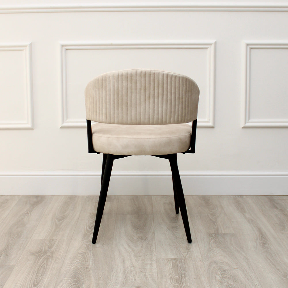 Maria Cream Curved Velvet Dining Chair