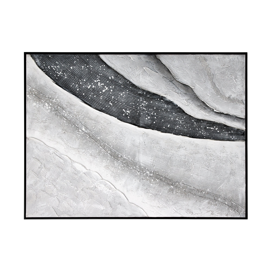 Contrasting Grey Wall Art with Black Frame