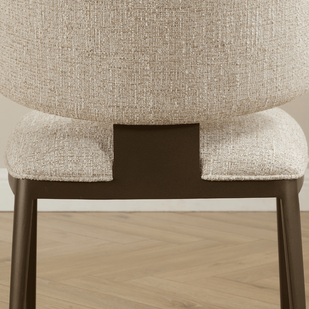 Daphne Beige Brushed Bronze Dining Chair