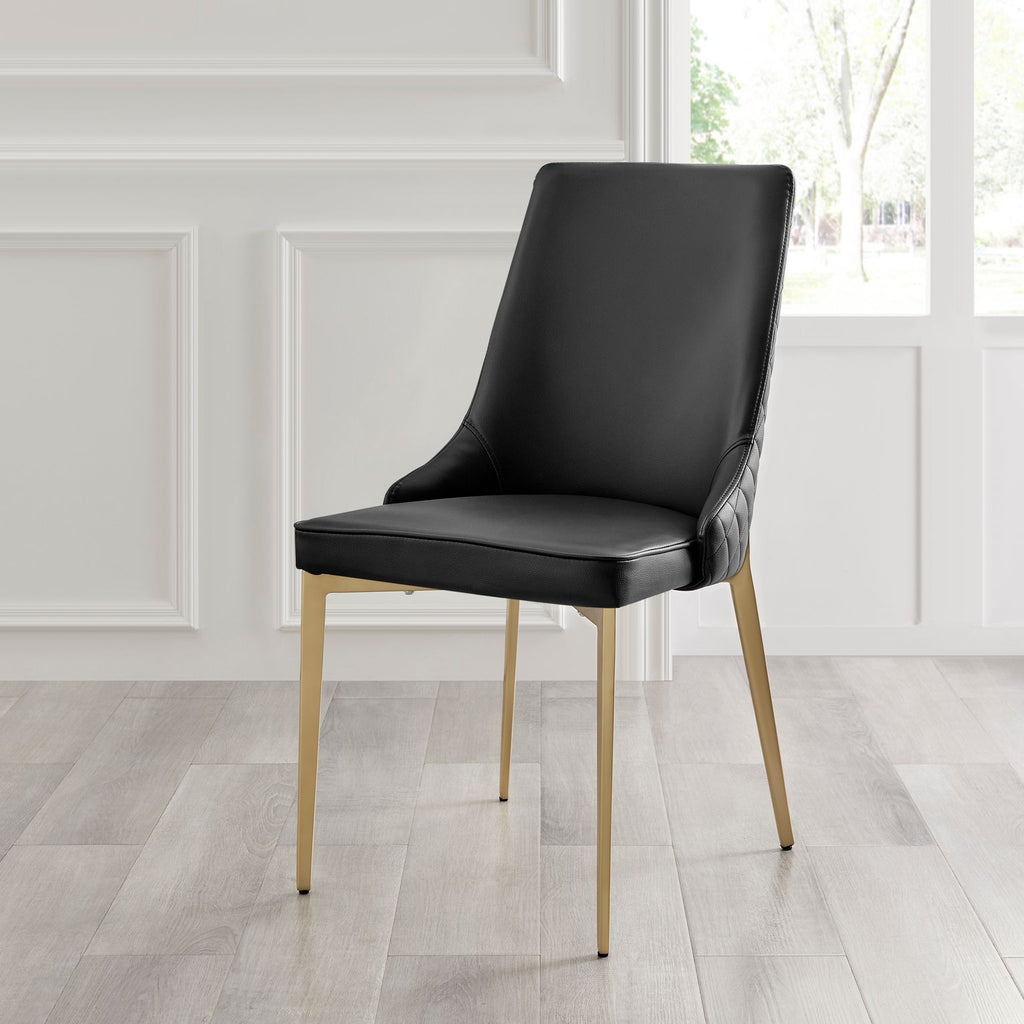 Black Ceramic Marble Effect Extending Table with 4 Black Faux Leather Chair Set
