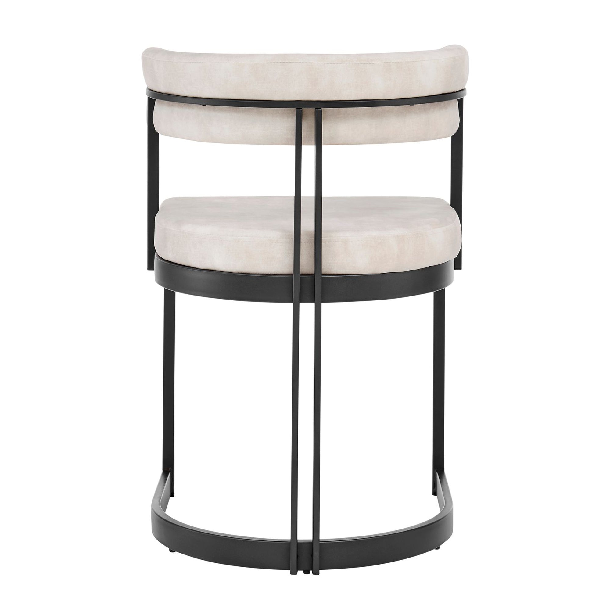 Mia Curved Cream Velvet Dining Chair