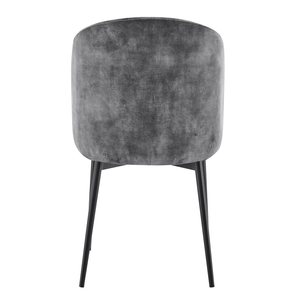 Castelle Grey Curved Velvet Dining Chair