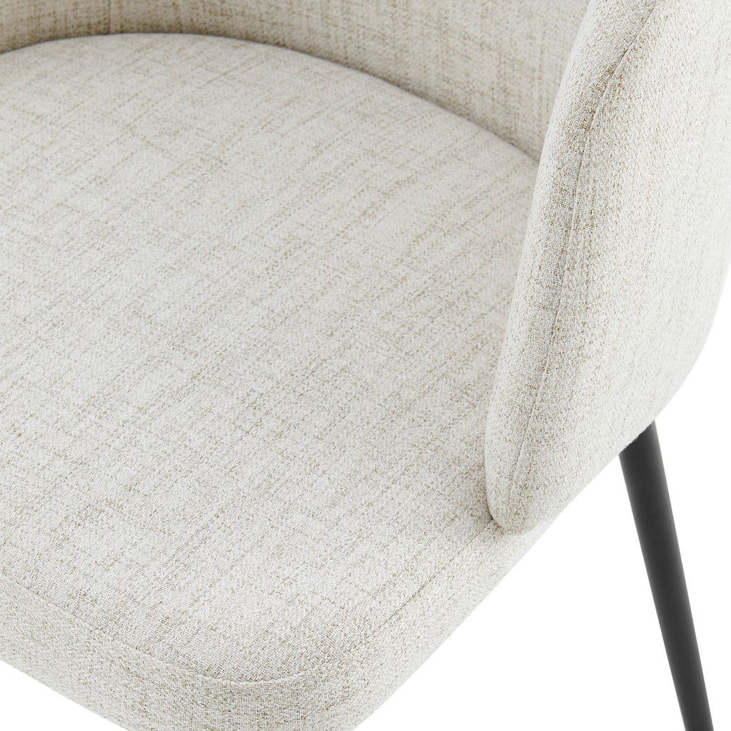 Castelle Ivory Linen Curved Dining Chair