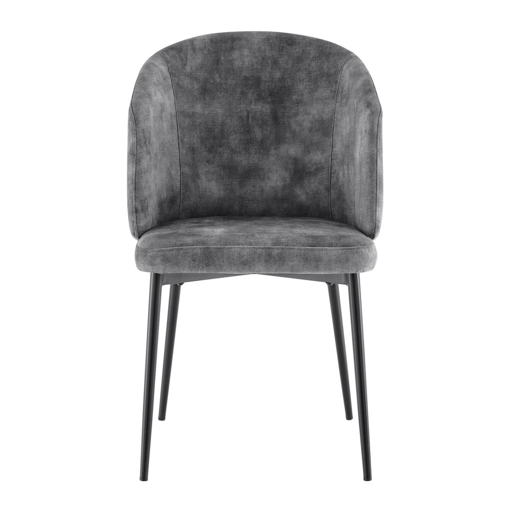 Castelle Grey Curved Velvet Dining Chair