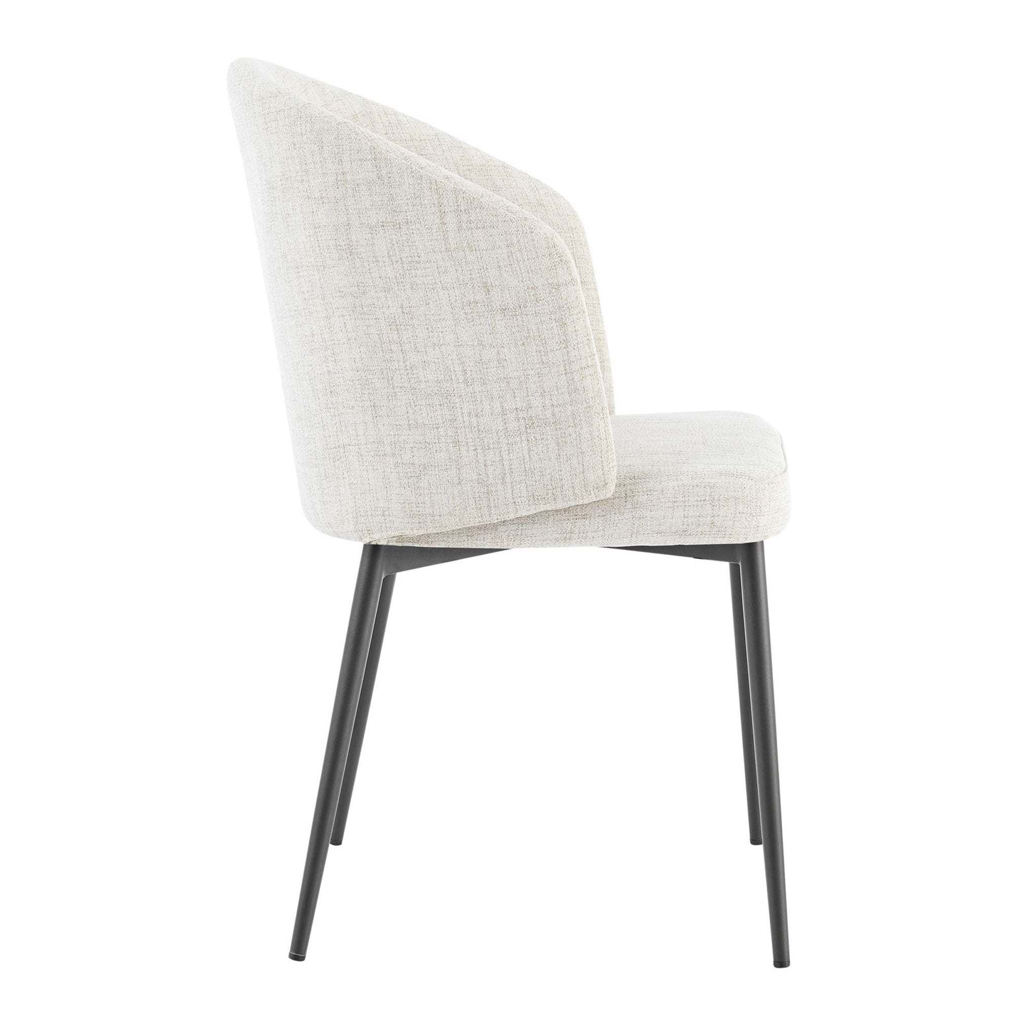 Castelle Ivory Linen Curved Dining Chair