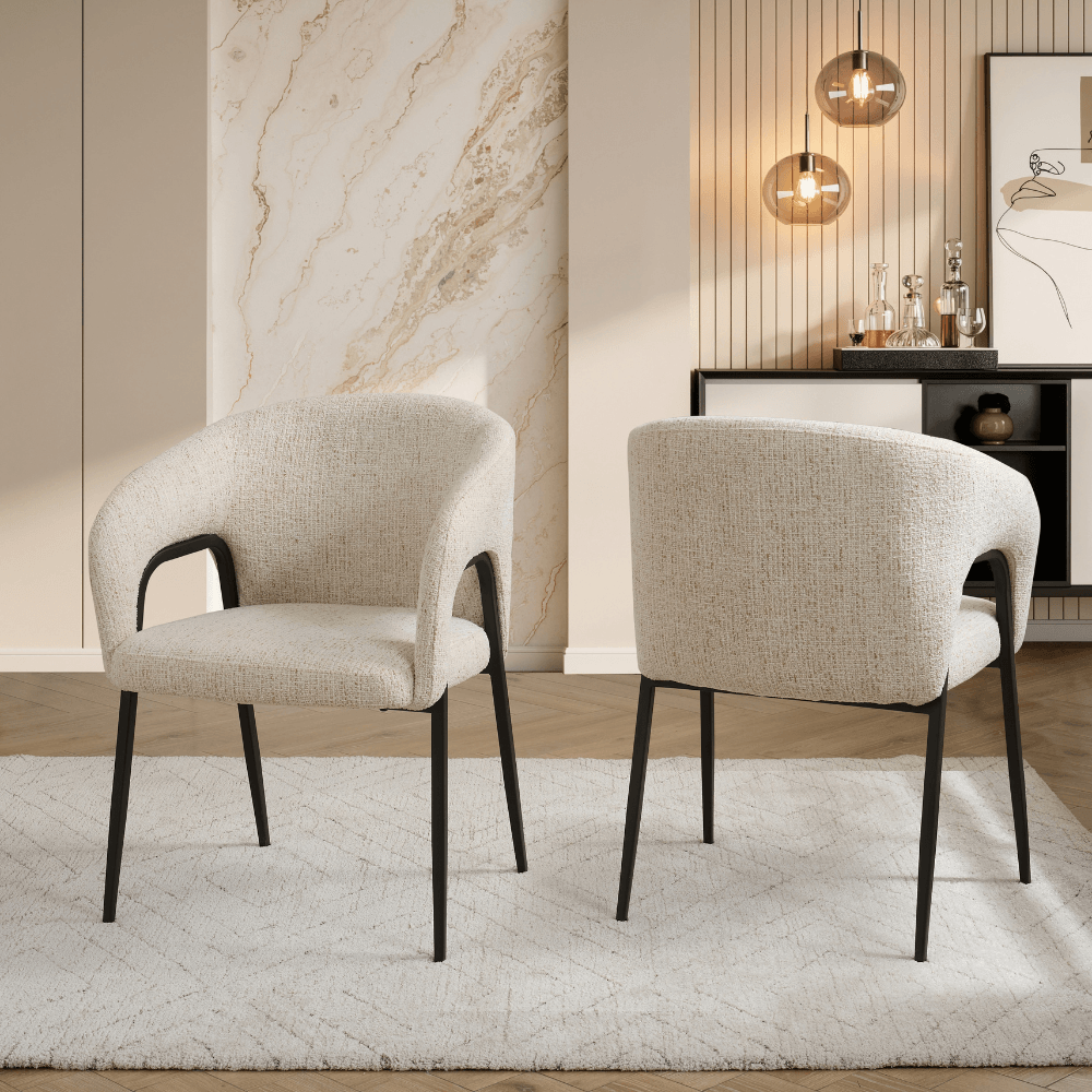 Lucia Cream Curved Dining Chair