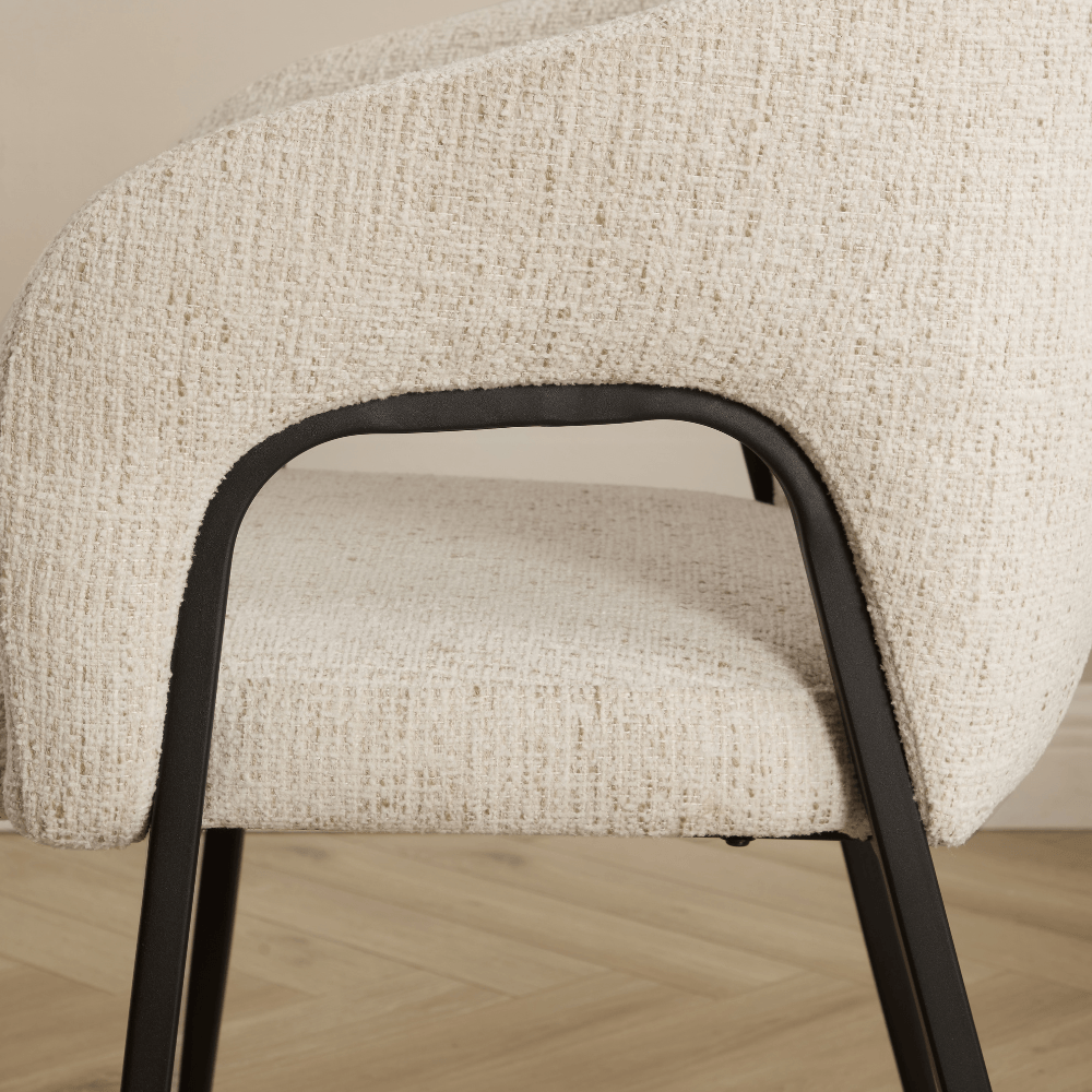 Lucia Cream Curved Dining Chair
