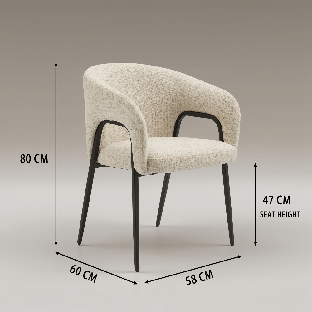 Lucia Cream Curved Dining Chair