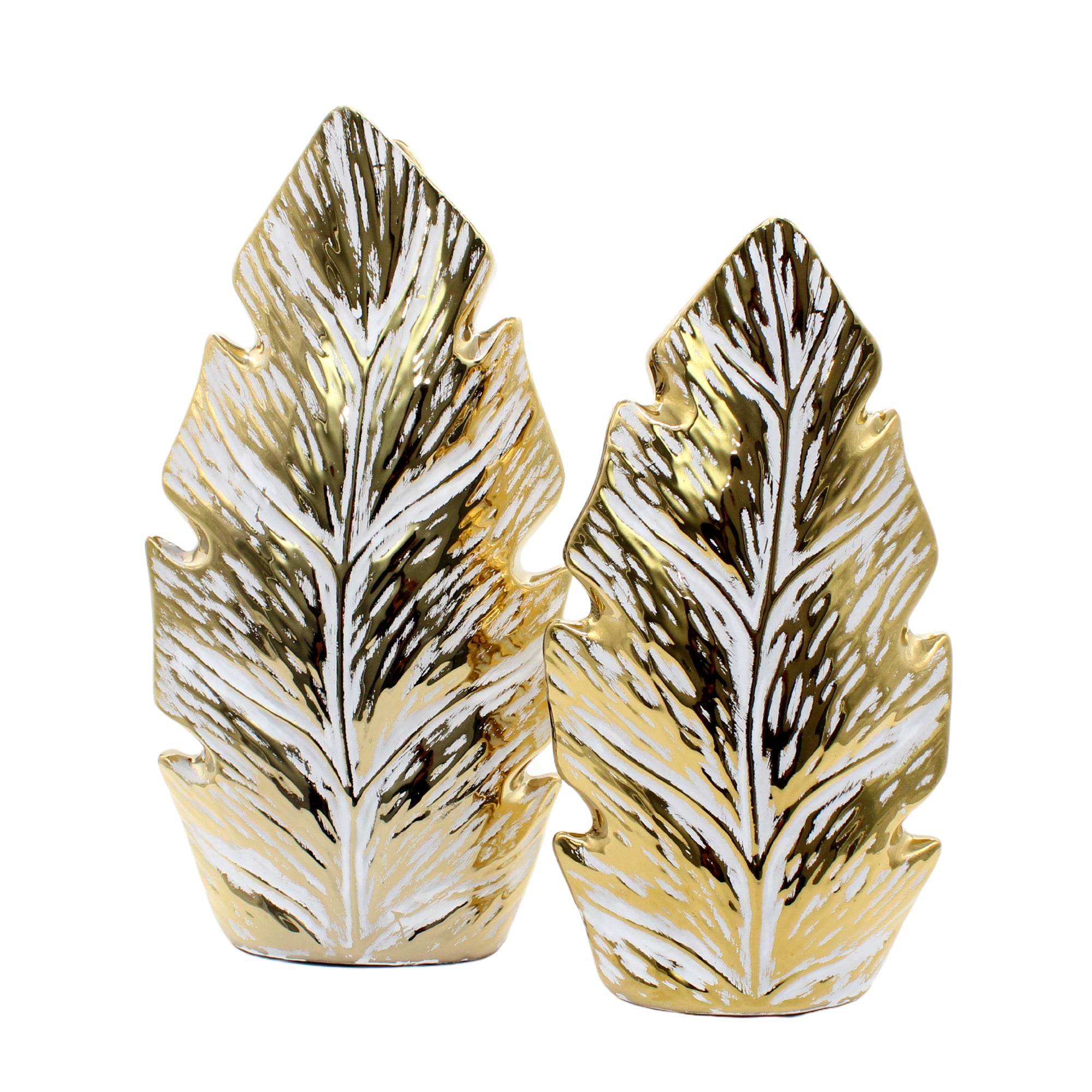 Medium Leaf Detail Ceramic Vase