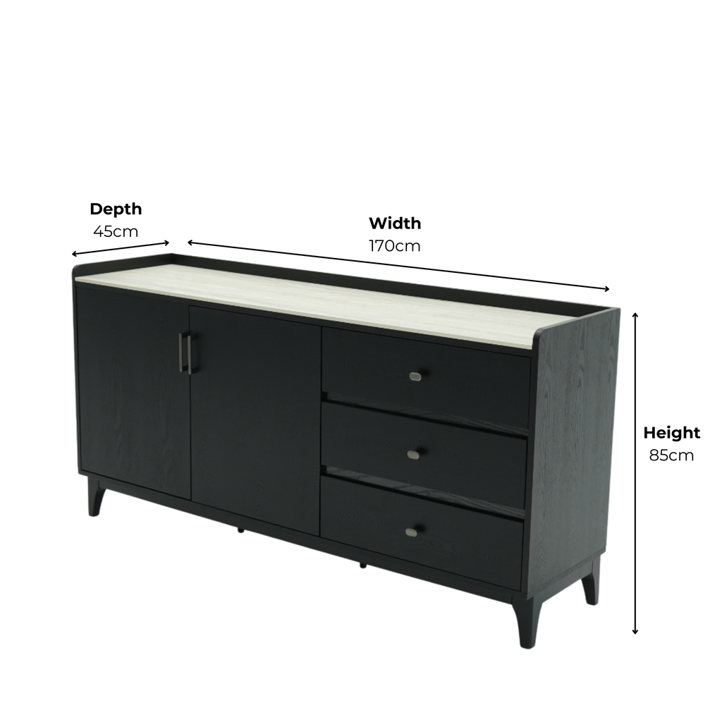 Lorenzo Black Wooden Sideboard