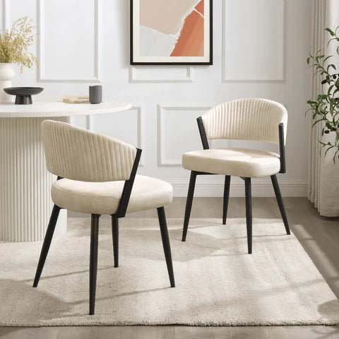 Marco White Round Wooden Dining Set With 4 Maria Chairs