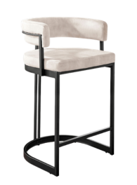 Mia Curved Cream Velvet Counter Stool