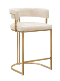 Mia Curved Cream Velvet and Brushed Gold Frame Counter Stool