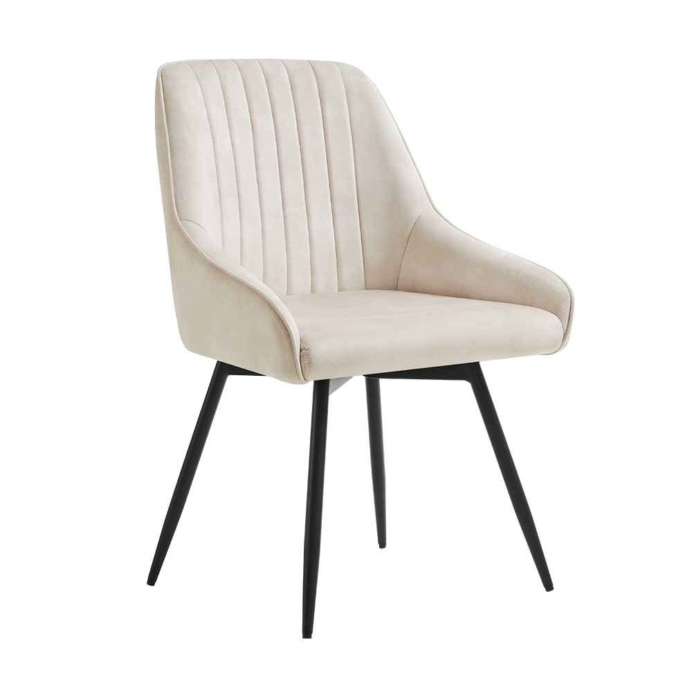 Amari Swivel Cream Velvet Dining Chair