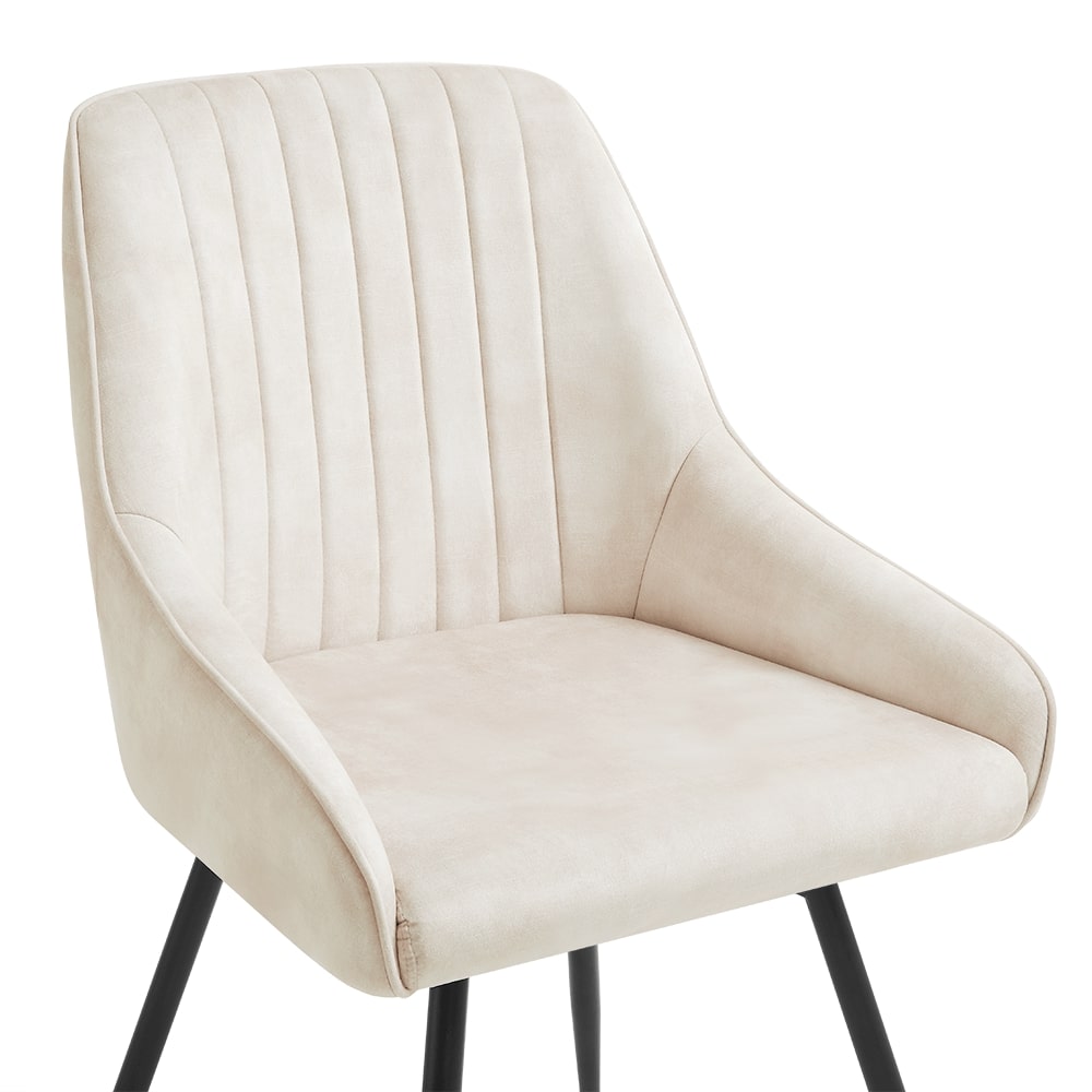 Amari Swivel Cream Velvet Dining Chair