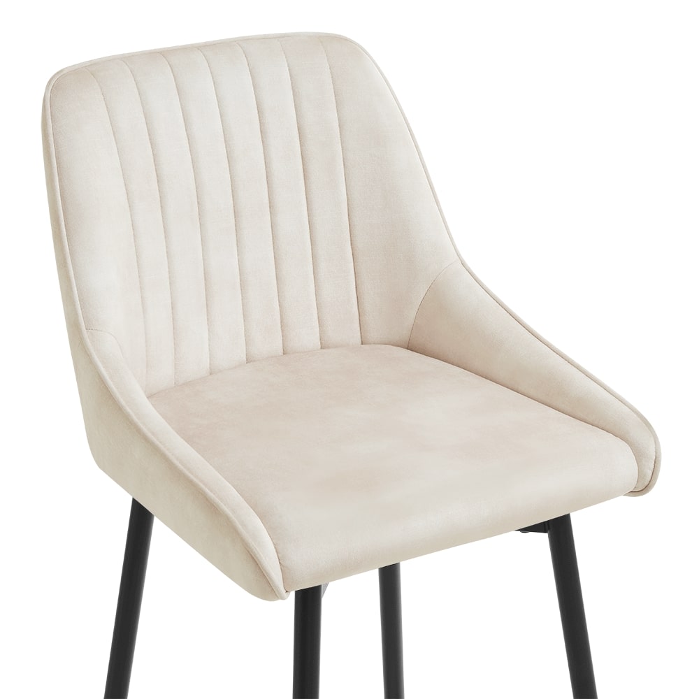 Amari Cream Velvet Swivel Bar Stool