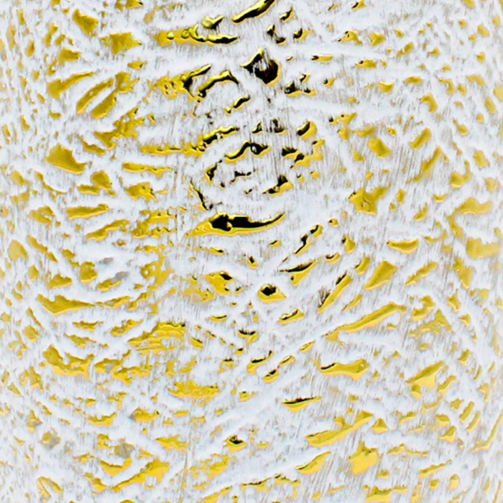 Tall White and Gold Gilded Vase