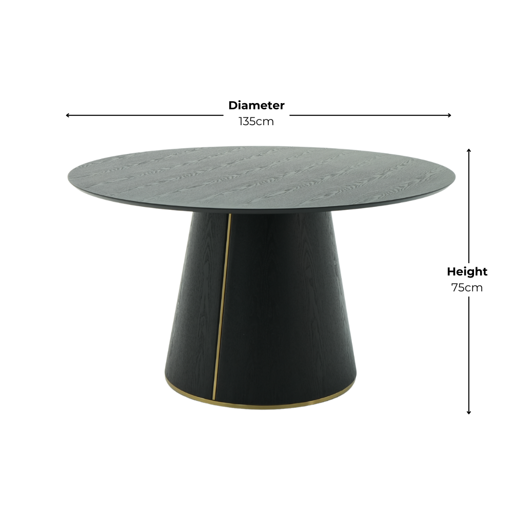 Torello Black Wood Dining Table
