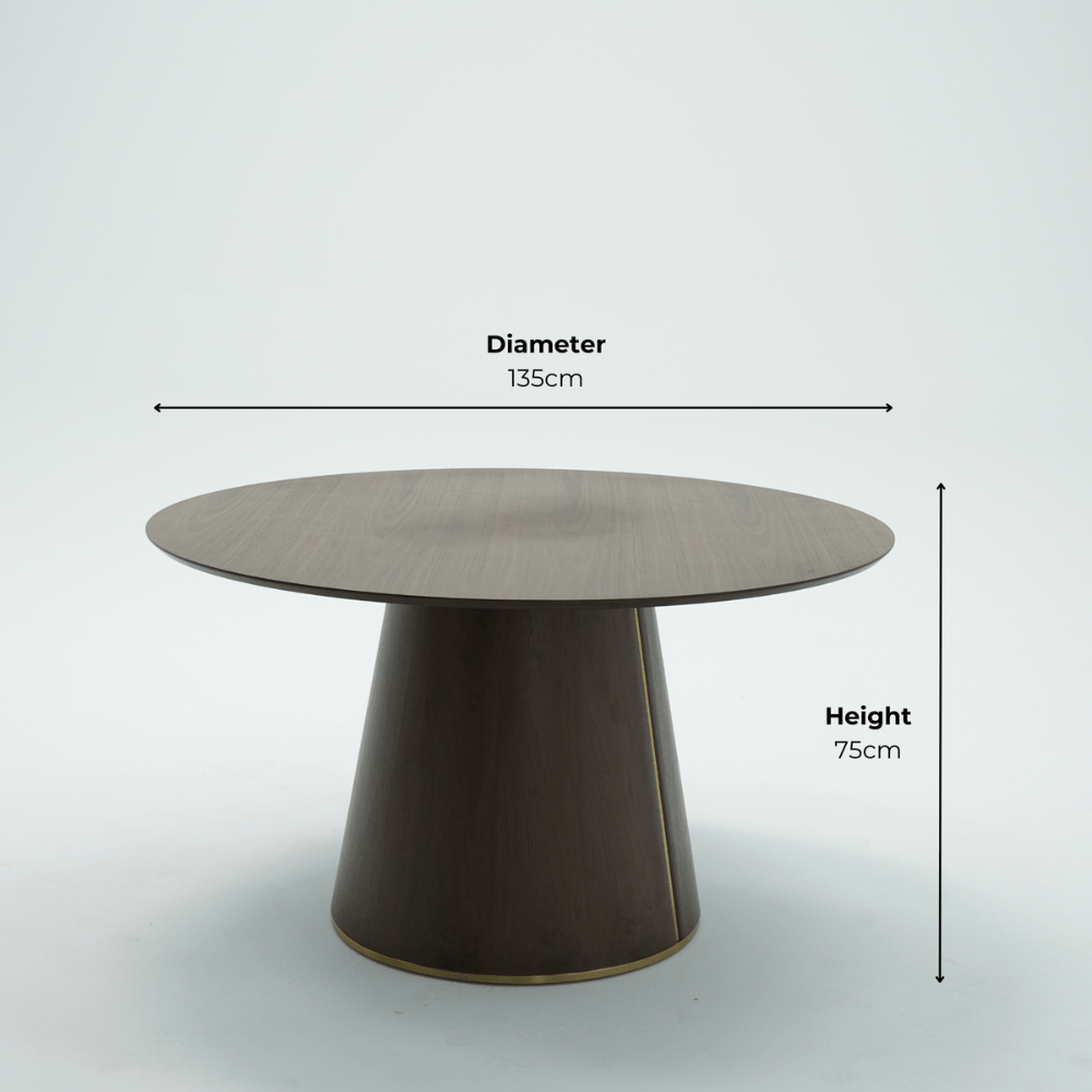 Torello Walnut Wood Dining Table