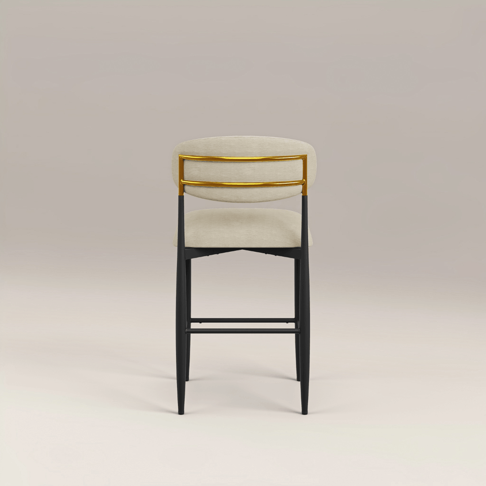 Azure Cream Chenille With Gold Barstool