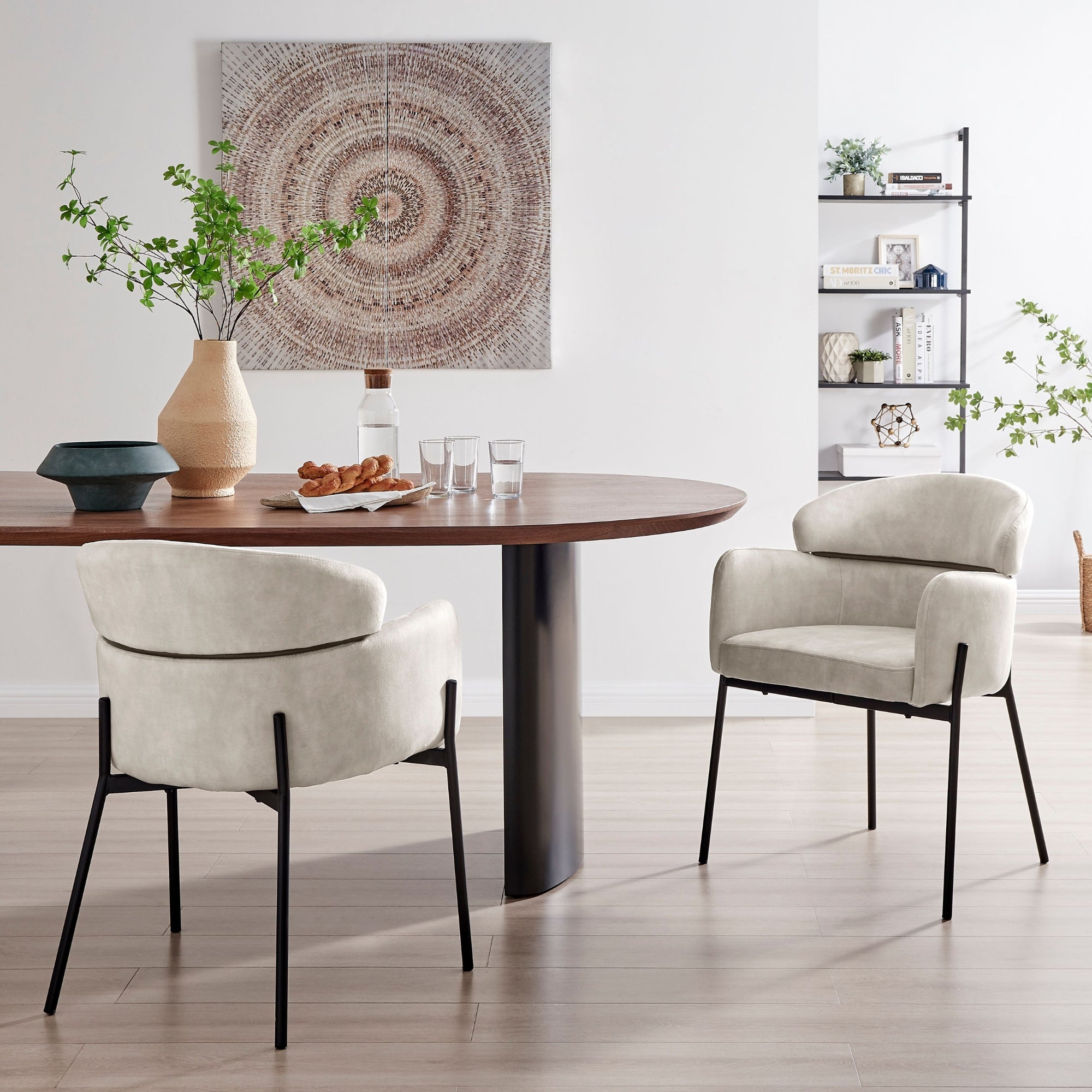 Liang Cream Velvet Dining Chair