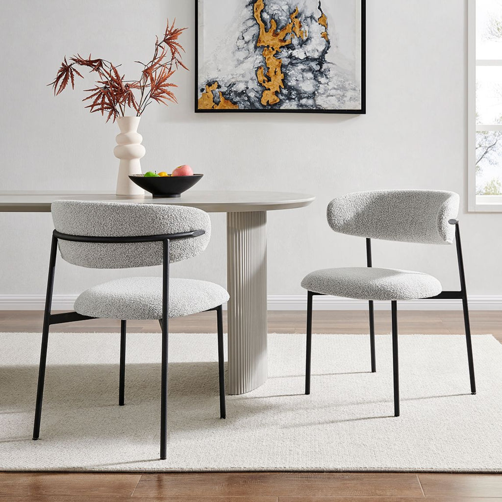 Remy Light Grey Boucle Slimline Dining Chair