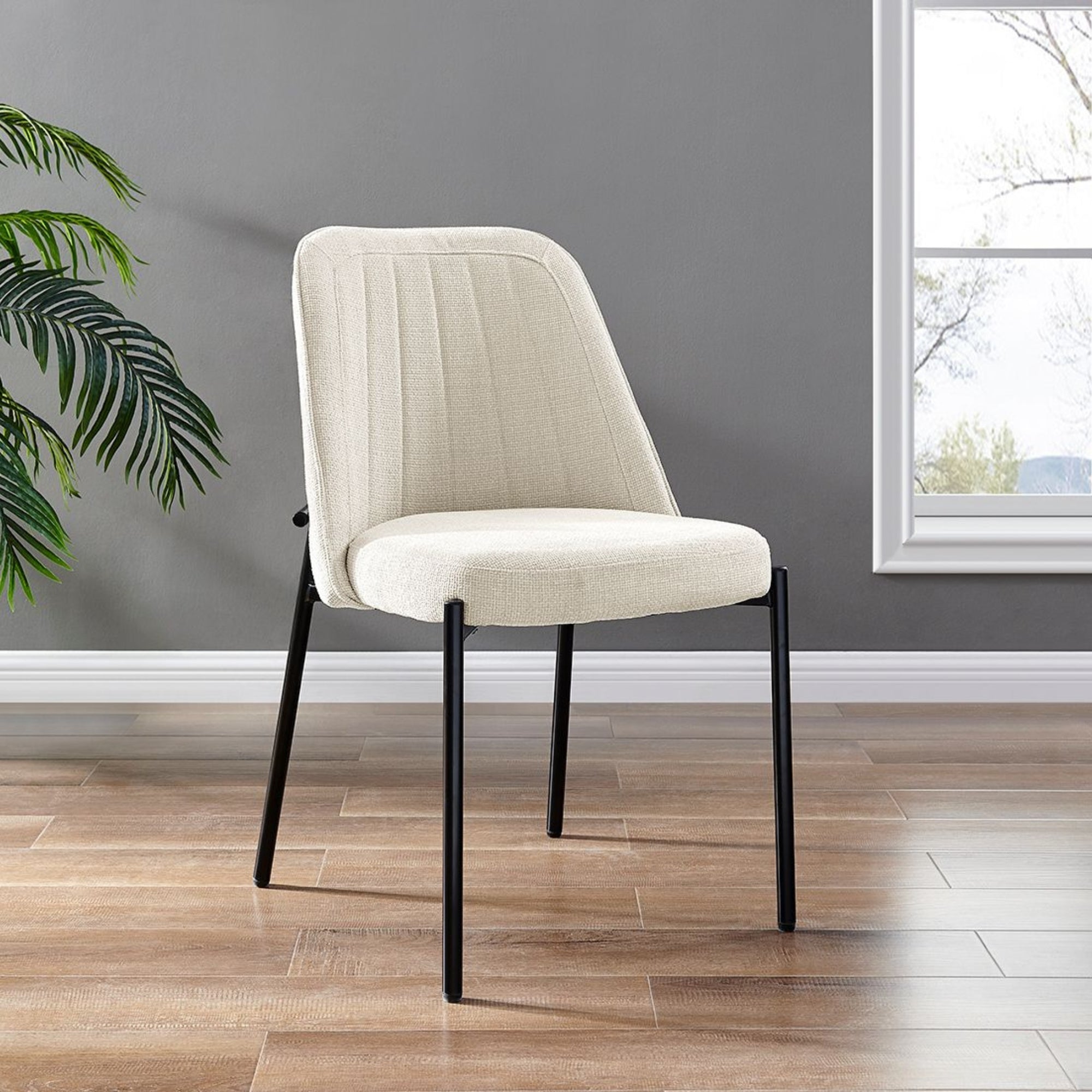 Adele Cream Linen Dining Chair