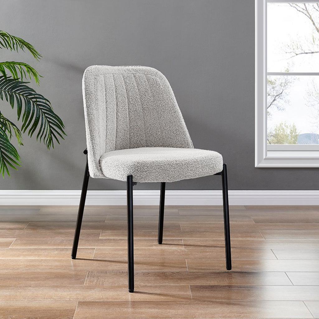 Adele Light Grey Boucle Dining Chair