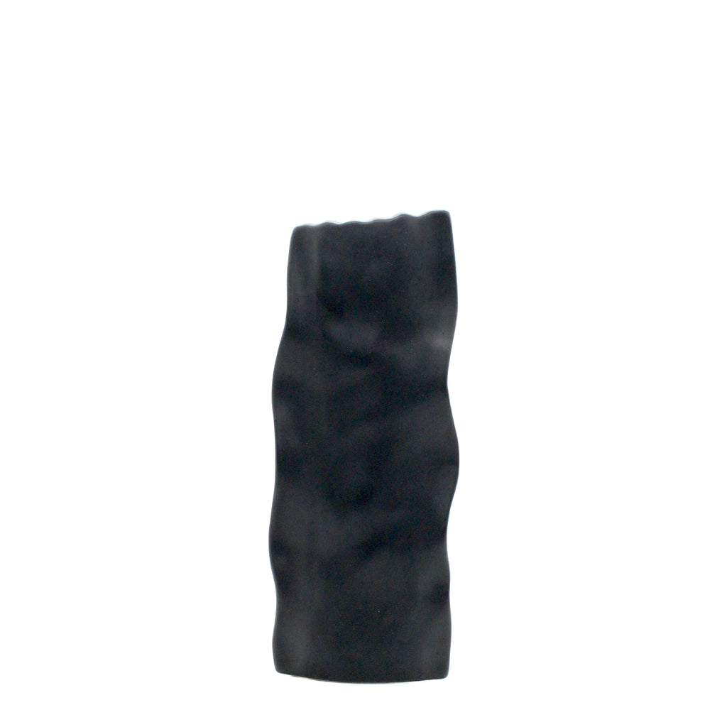 Black Ceramic Ripple Effect Vase