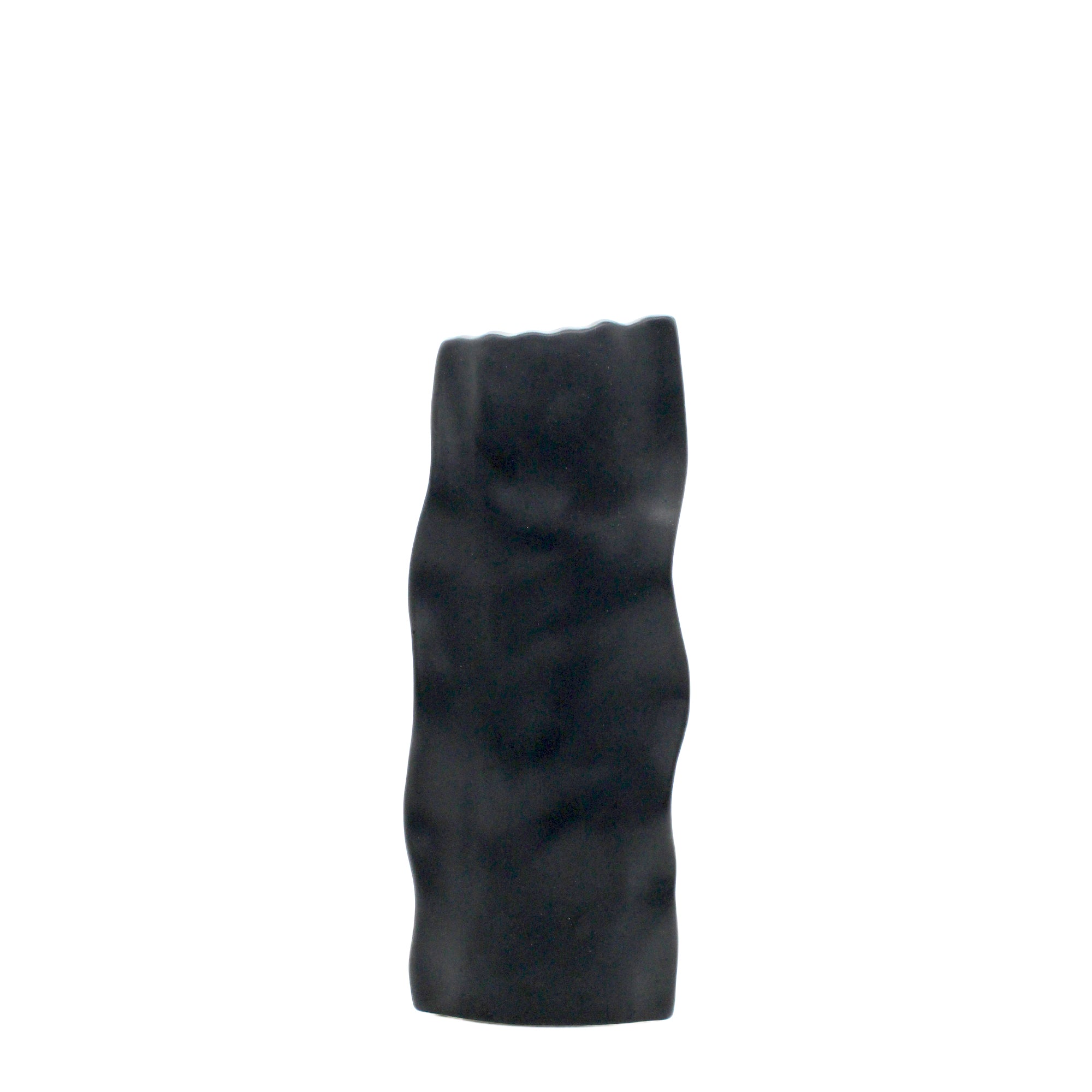 Black Ceramic Ripple Effect Vase