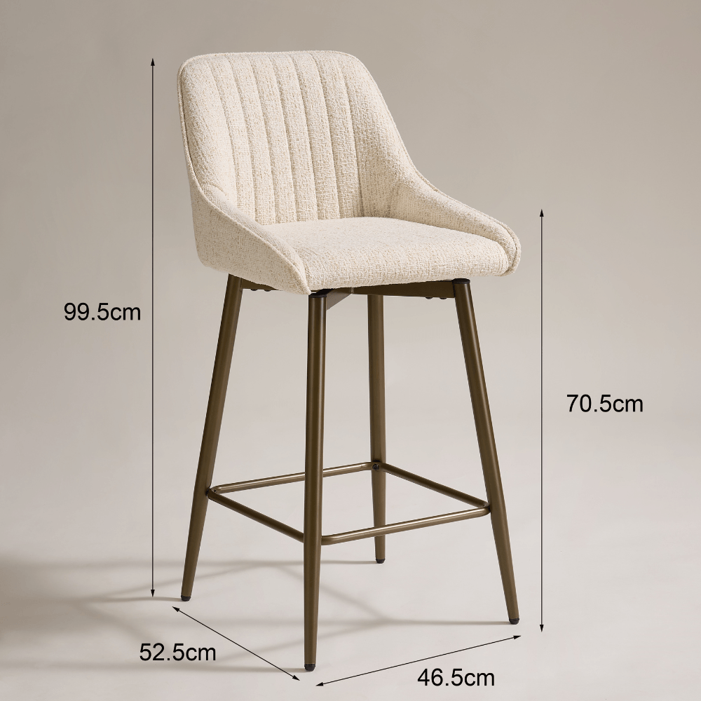 Amari Cream Bronze Swivel Bar Stool