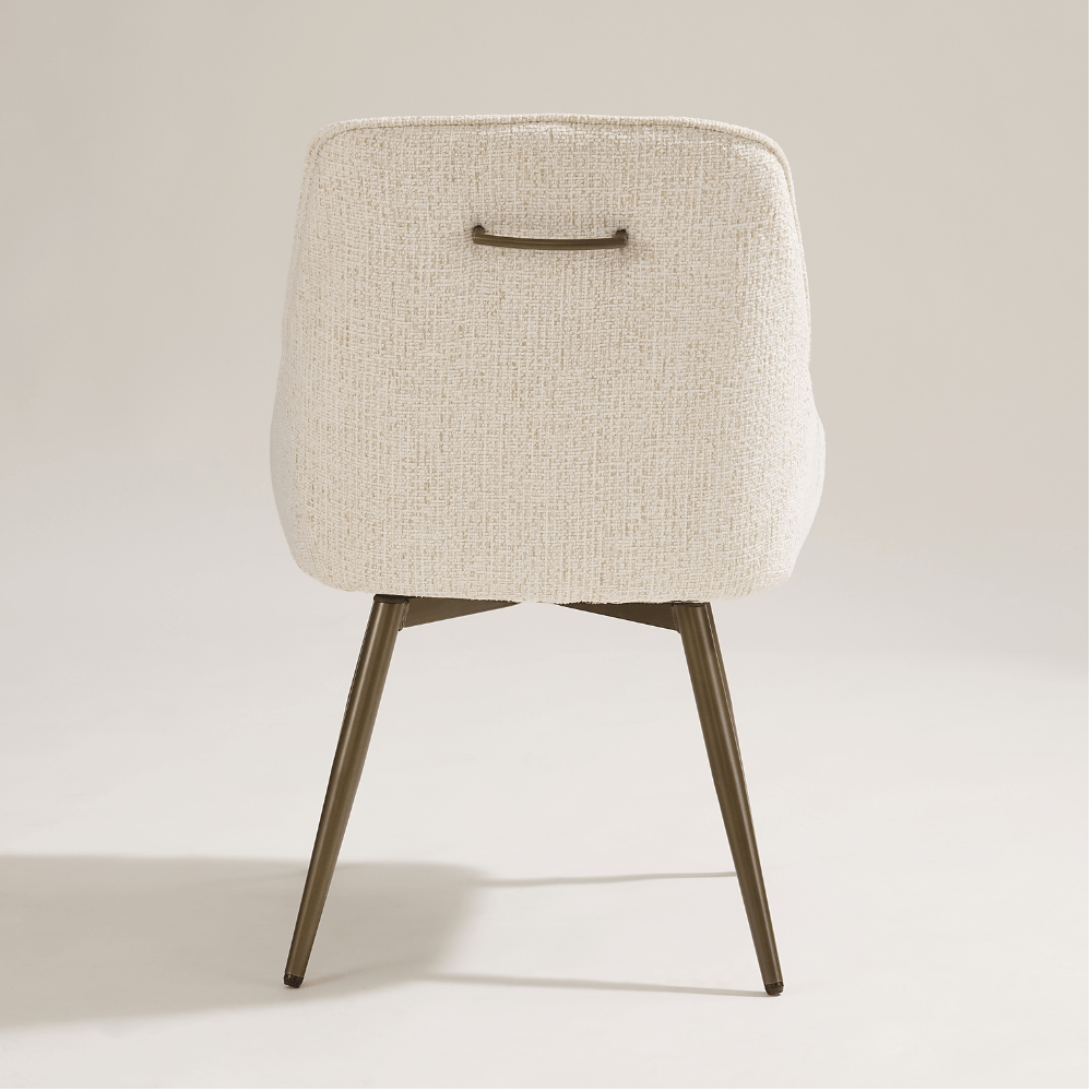 Amari Cream Bronze Swivel Dining Chair