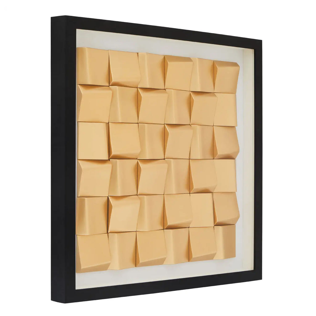 Gold Cube Wall Art In Box Frame