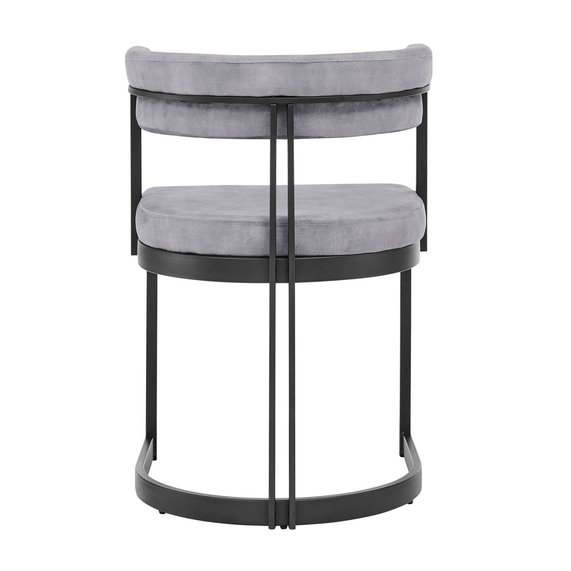 Mia Curved Grey Velvet Dining Chair