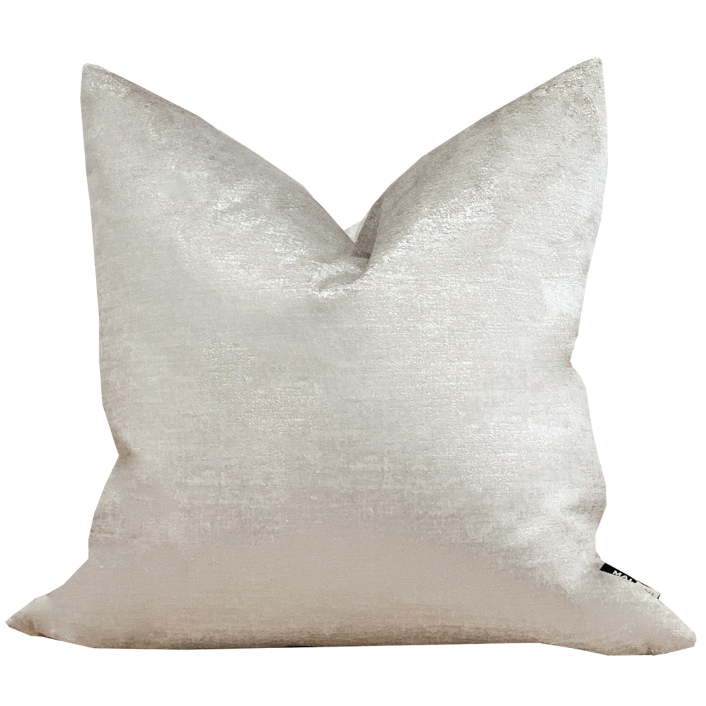 Malini Large Metallica Silver Velvet Cushion